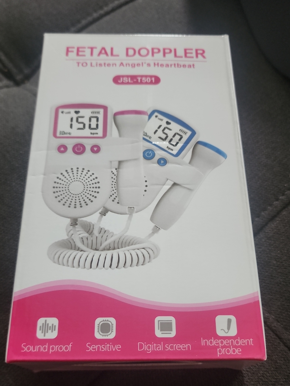 Fetal Doppler Handheld Monitor - Pink and Blue